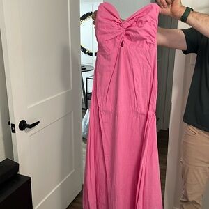 Pink strapless revolve dress